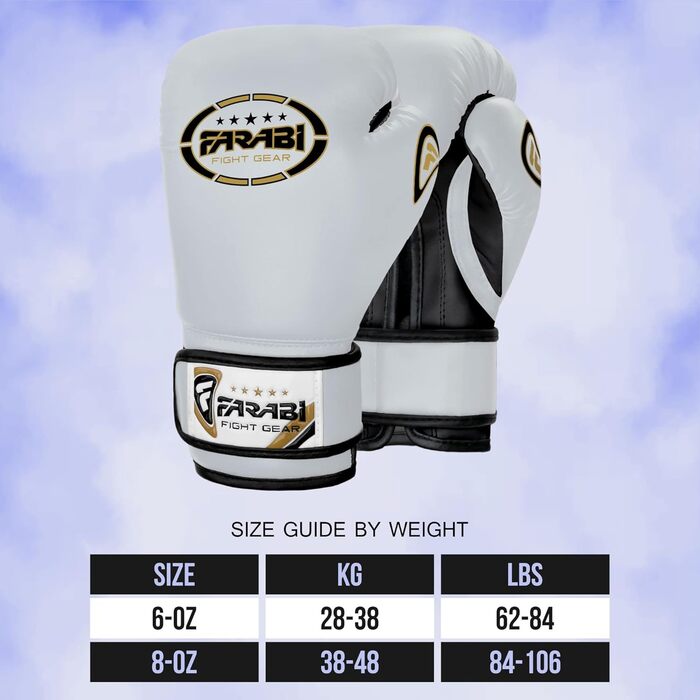 Дитячі боксерські рукавички Farabi Sports 6oz/8oz для боксу, ММА, муай-тай, кікбоксингу та спарингу