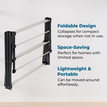 Сушарка для білизни складана Honey-Can-Do, сіра, 23 кг (біло-срібляста)