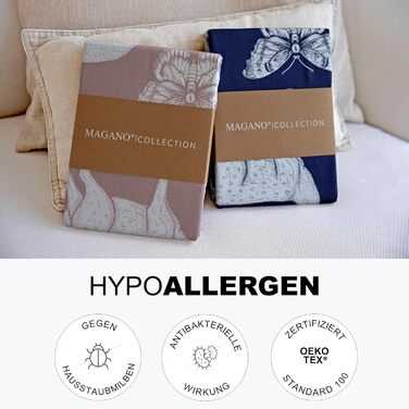 Постільна білизна для дитячого ліжечка Magano® 100x135 см, бамбук та бавовна сатин, 400 TC, гіпоалергенна, для хлопчиків та дівчаток, темно-синій комплект (100x135 см + 40x60 см)