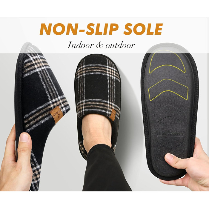 Чоловічі халапи COFACE з фетру, теплі та зручні, з антиковзкою гумовою підошвою, для дому та вулиці, розмір 40-49, Lässig, чорний, 44 EU