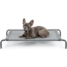 Textilene fabric dog bed, (L) 100 x 76 cm, (L 106 x W 62 x H 15 cm, Grey)
