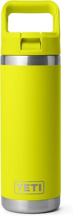 YETI Rambler C Straw Bottle, Stainless Steel Vacuum Insulated Bottle with Straw Cap, Firefly Yellow, 18 oz (532 ml)
