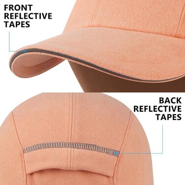 Жіноча зимова шапка GADIEMKENSD з відбиваючими елементами та отвором для хвостика, навушник-трансформер для активного відпочинку (Помаранчевий)