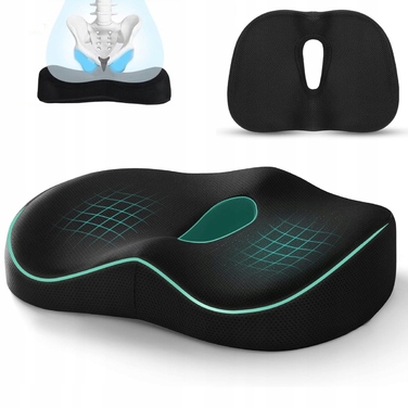 Ортопедична подушка для сидіння з ефектом пам'яті (Memory Foam), профільна, велика — для стільця та крісла