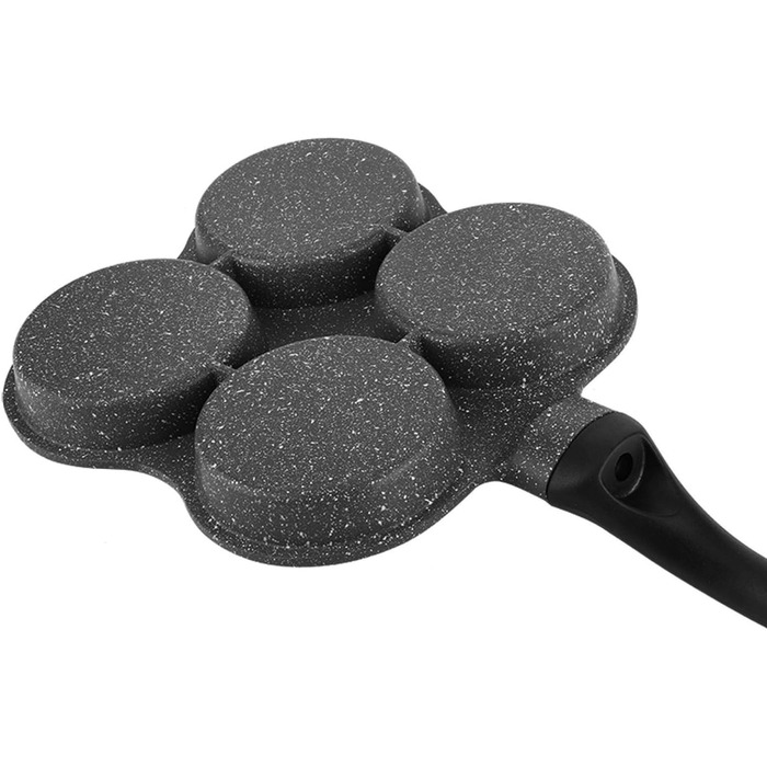 Haofy Egg Pan, 4-Hole Egg Burger Pan, Non-Stick Breakfast Omelette Pancake Pan for Electric Ceramic Stove, Not Available for Induction Cookers