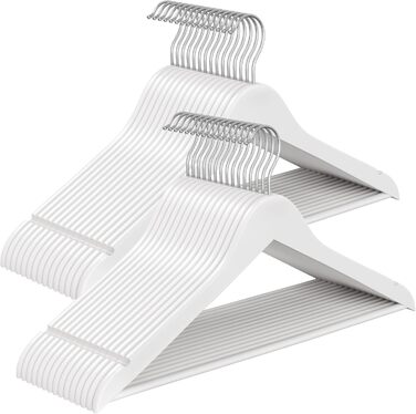 Плечики SONGMICS для одягу, 30 шт., з дерева, для сорочок та курток, білий, CRW030W02