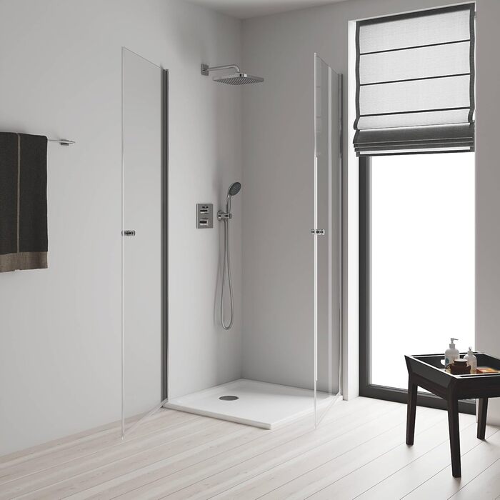 GROHE Vitalio Start 250 Showerhead (water-saving, anti-limescale system, durable surface), chrome, 26815000 (square)