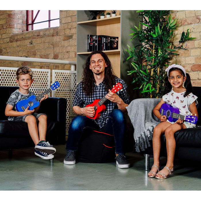 Укулеле 3rd Avenue Sopran 21' (54 см) – Початковий набір: чохол, підставка, ремінь, струни, медіатор та наклейки на гриф – Натуральний колір – Безкоштовні онлайн уроки для початківців