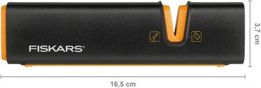 Точилка для ножів Fiskars Xsharp: керамічний точильний елемент, корпус з скловолокна, чорний/помаранчевий