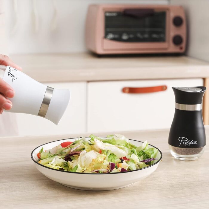 Набір солі та перцю з підставкою: скляні ємності з нержавіючої сталі, для кухні та кемпінгу