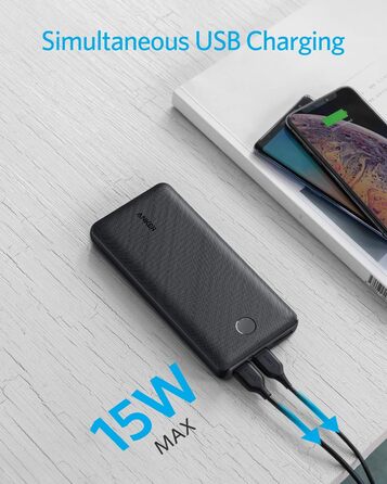 Powerbank Anker 325, 20000mAh, USB-C, PowerIQ, сумісний з iPhone, Samsung Galaxy, iPad