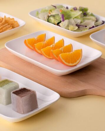 Набір з 2 сервірувальних тарілок Provance 25x14,5 см, кераміка, білий колір - для закусок, десертів, суші, салатів