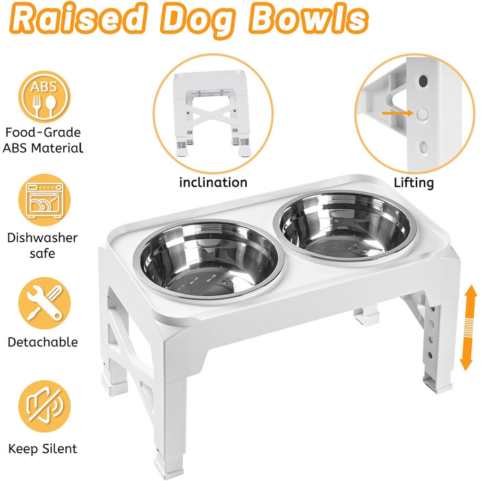 Підвищені годівниці для собак M білі (8 см для собак M/L) білий/розкішний сад