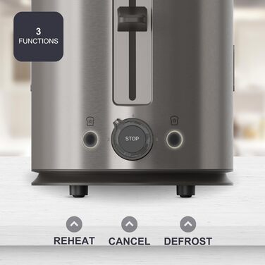 Тостер BLACK+DECKER BXTO1960E з цифровим керуванням, 1960 Вт, 6 рівнів підсмажування, 4 відділення, функції: стоп, підігрів та розморожування, автоматичне центрування, підігрівач для тостів