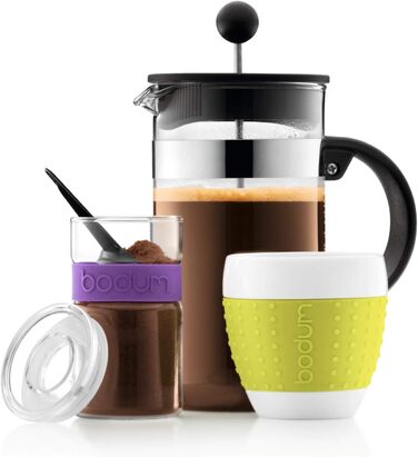 Френч-прес Bodum Bistro Nouveau 1 л, чорний, для кави, скляний, можна мити в посудомийній машині