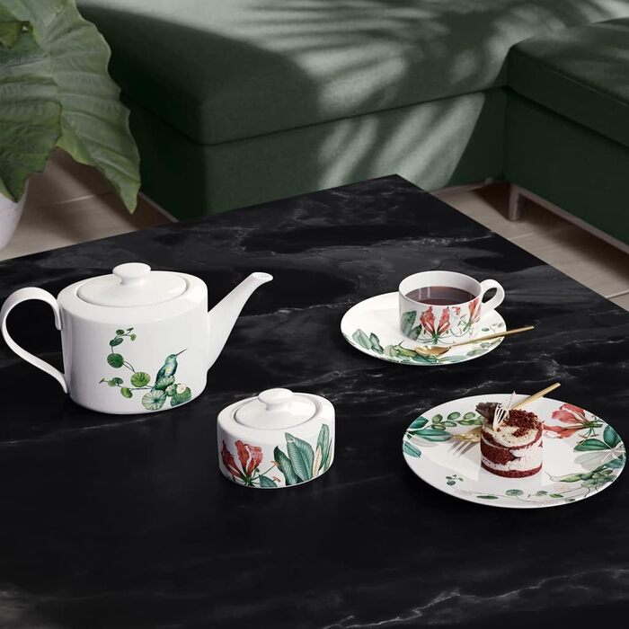 Цукровниця та банка для джему Villeroy & Boch Signature Avarua, 330 мл, біла з малюнком