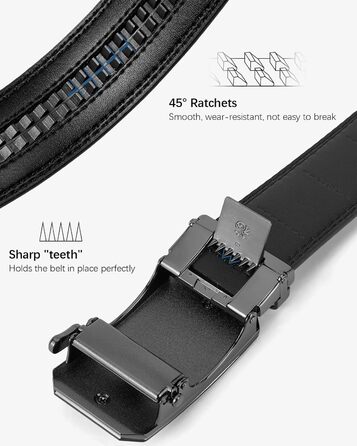Чоловічий шкіряний ремінь BOSTANTEN з автоматичною застібкою-разом, 35 мм, регульована довжина 115 см (32'-38'), чорний