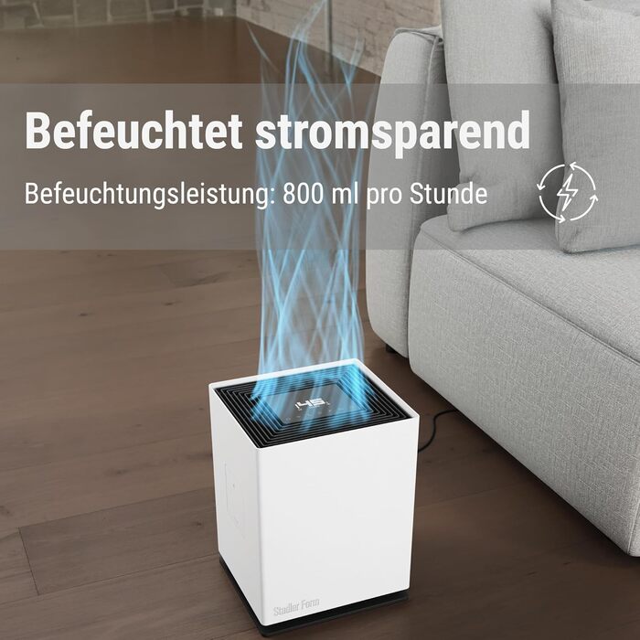 Зволожувач повітря Stadler Form Noah, для великих приміщень до 110 м², тихий, з Wi-Fi, гігростат, 4 режими та Turbo