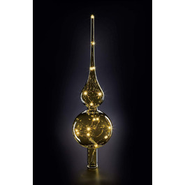 Lumix® LED Wireless Christmas Tree Topper Amber 29cm Hand-Blown Glass with LED Light Chain 1 Piece 76031