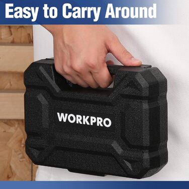 Набір інструментів WORKPRO 35 предметів у кейсі, універсальний комплект для дому, зі шліцевою викруткою, плоскогубцями, рулеткою, шестигранниками, синій, подарунок для початківців DIY