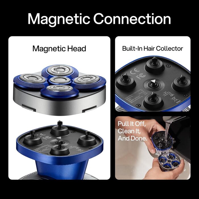 Електричний чоловічий верстат для гоління Yoose Glatzen з 5 лезами, IPX7, 90 хв роботи, USB-C, PID-регулювання