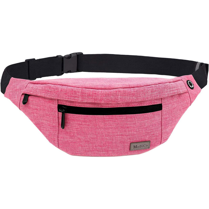 Спортивна поясна сумка на пояс для чоловіків та жінок, водонепроникна, для бігу, кемпінгу, тренувань, велосипеда, рожевого кольору