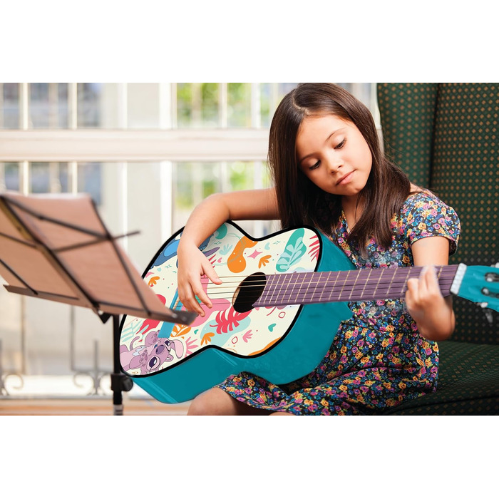 Гітара Lexibook Disney Stitch: акустична, дерев'яна, 36'', з навчальним посібником та чохлом