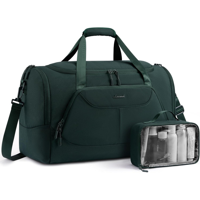 Спортивна сумка LOVEVOOK 30L для жінок з відділенням для взуття та мокрих речей, невелика сумка для залу, плавання, сауни, ручної поклажі для спорту, фітнесу, подорожей, водонепроникна дорожня сумка-мішок (зелена, 45x24x28 см)