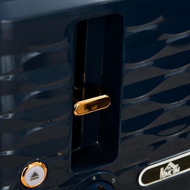 Набір для сніданку HOMCOM: чайник 1.7л та тостер на 4 тости, 2200 Вт, 7 рівнів підсмажування, функція розморожування, підігріву, зйомний піддон для крихт, термостат Otter, блакитний