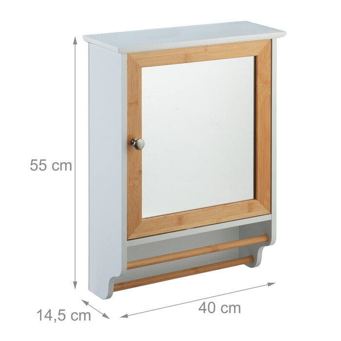 Relaxdays Mirror Cabinet with Towel Rail
