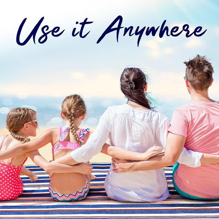 Великий плед для пікніка та відпочинку на природі Scuddles з кишенею – 200 x 150 см, двошаровий, водовідштовхувальний, синій