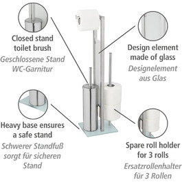 Набір для туалету WENKO Rivalta: настінний, з матової сталі, скло, чорний