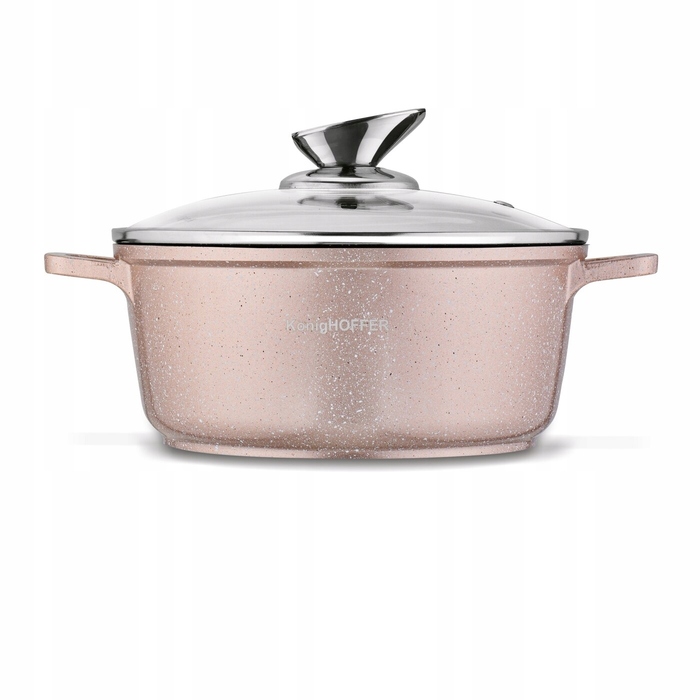 Набір алюмінієвих каструль Konighoffer Pollo Rose Gold, 12 предметів