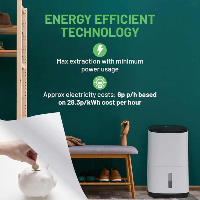 Зволожувач повітря Meaco Arete® One Warm Pebble 12L з HEPA-фільтром для дому до 50 м² - опалення та очищення повітря