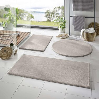 Килимок для ванної Taracarpet Fiona, 50x80 см, антиковзаючі, легко миється, бежевий (прямокутний)
