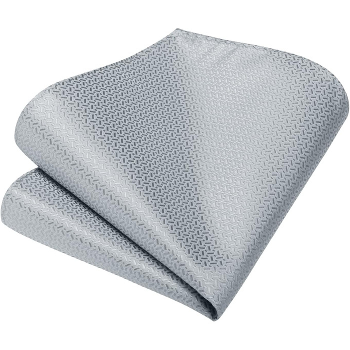 Краватка чоловіча Enlision, краватка та нагрудна хустинка, комплект з краваткою та запонок, шовкова, Paisley, сіра/срібна