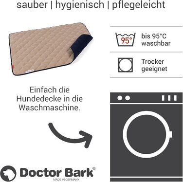 Підстилка для собак Doctor Bark - флісова, двостороння, 100x80 см (Бежевий/Морський)