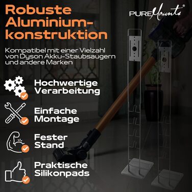 Підставка для пилососа Dyson V7-V15 PureMounts універсальна, чорна - тримач для аксесуарів