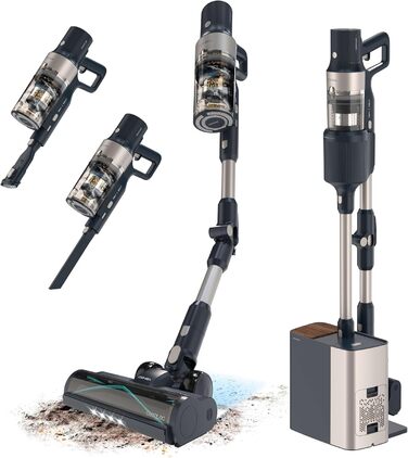 Бездротовий пилосос Cecotec Conga Rockstar 5500 Hurricane Station Flex Max з самостійною станцією очищення, 220AW, 700W, 90 хв роботи, антизаплутана щітка, гнучкий шланг, циклонна технологія