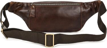 Чоловіча поясна сумка LUUFAN з натуральної шкіри, колір кавовий