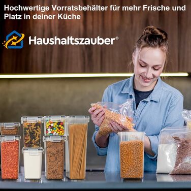 Набір контейнерів для зберігання Haushaltszauber® XXL (42 шт.) | Герметичні контейнери для продуктів | Без BPA, стекуються, прозорі | Для кухні, холодильника та морозильника