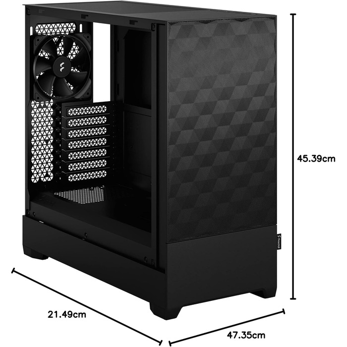 Корпус для ПК Fractal Design Pop Air Black з темним склом та сіткою Honeycomb Mesh - 3 вентилятори, ATX, чорний