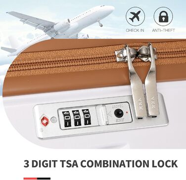 Набір валіз KONO 4 шт. з ABS, TSA-замок, коліщата-двійники, M-L-XL, білий