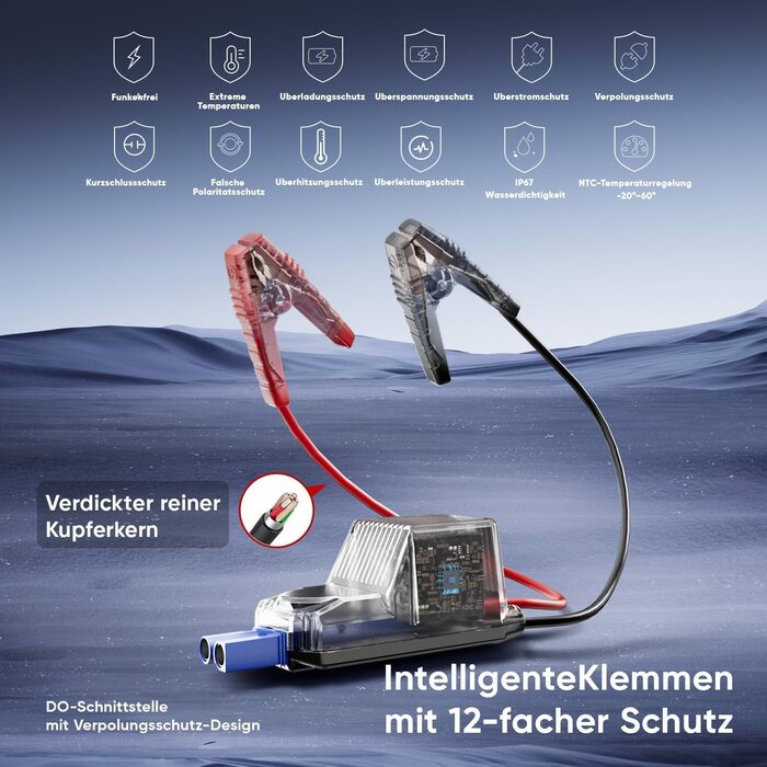 UTRAI 7000A Powerbank для запуску авто: 27000mAh, компресор, LED ліхтарик 1600 лм, QC3.0, 160W DC, для бензинових та дизельних двигунів (12L)