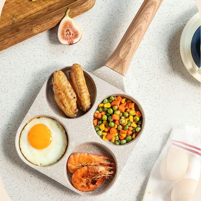 Пательня для млинців та яєць з антипригарним покриттям 4 відділення, для індукції, газу, стейків, гамбургерів