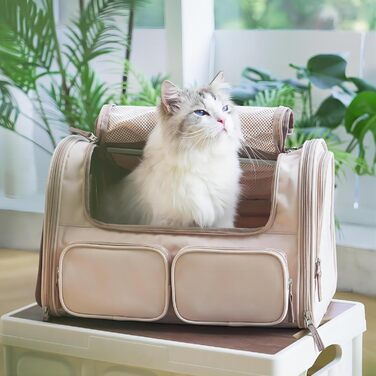 Транспортна переноска для котів та собак FUKUMARU, рожева, велика (до 22 кг)