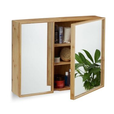 Relaxdays Bathroom Mirror Cabinet with 2 Doors