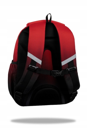 Багатовідсіковий шкільний рюкзак CoolPack, чорний з червоним, 21 л