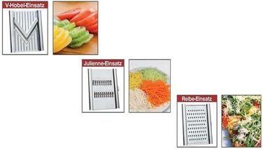 Giant 4-Blade Multi-Grater made of stainless steel - grates vegetables, fruits & cheese 8x faster + 1 PCMM microfiber cloth, color of grater: stainless steel