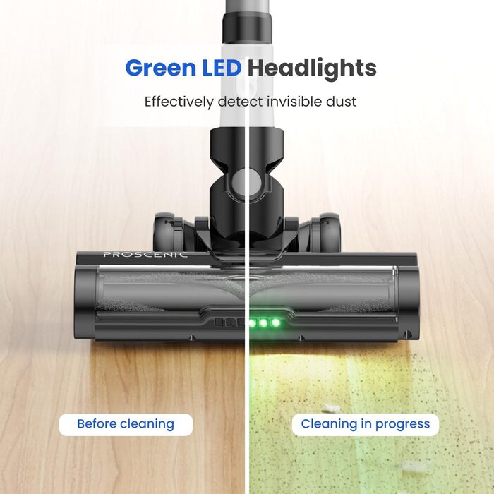Бездротовий пилосос Proscenic P15: 55KPa, 580W, 70 хвилин, LED-дисплей, антизаплутувальна щітка, фільтр 6 шарів, для твердих поверхонь, килимів, шерсті тварин, автосалону (рожевий)